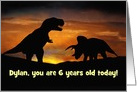 Happy Birthday Dinosaur T Rex and Triceratops Custom card