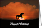 Pretty Horse in the Sun Happy 6th Birthday card