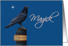 Magick Raven or Crow and Spell Books Blank card