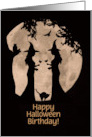 Happy Halloween Birthday with Witches and Wine Customizeable card