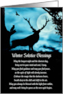 Winter Solstice Blessings Poem Bull Elk in Forest with Owl and Raven card