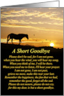 Sympathy Card with Horse in the Sunset and Sympathy Poem card