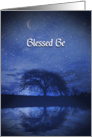 Pagan Wicca Inspired Happy Birthday Oak Tree and Crescent Moon card
