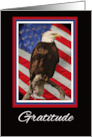 Military Thank You for Your Service with Bald Eagle and American Flag card
