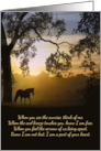 Thinking of You at Your Time of Loss Spiritual Poem with Horse and Sun card