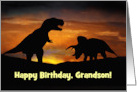 Dinosaur Happy Birthday to My Grandson Customizable card