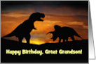 Happy Birthday Great Grandson Dinosaurs Custom Cover card