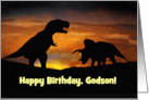 Happy Birthday Godson Dinosaurs Custom Cover card