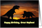 Happy Birthday T Rex and Triceratops Great Nephew Custom card