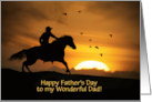 Happy Fathers Day For Father Dad Cowboy and Horse Customizable card