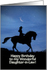 Daughter In Law Birthday With Horse and Rider and Moon Custom card