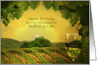 Wine and Vineyard Happy Birthday Mother in Law Vintage Custom Cover card
