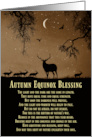 Autumn Equinox Mabon Blessings with Elk Raven and Crescent Moon card