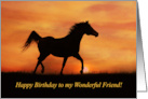 Birthday for Friend Southwestern Horse and Sunset card