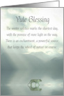 Yule Blessings Tiger and Ice Winter Solstice Poem card