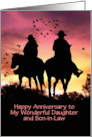 Anniversary for Wonderful Daughter and Son in Law Horses Customizable card