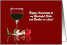 Custom Anniversary for Sister and Brother in Law with Wine card