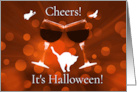 Happy Halloween Cheers Toasting Wine Glasses Humorous card