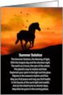 Summer Solstice Litha with Horse and Birds Blessing Poem card