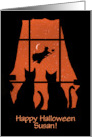 Witch and Black Cats Custom Cover Personalize with Name Halloween card