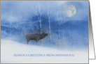 Minnesota Snow Elk and Moon Wildlife Seasons Greetings Custom Cover card