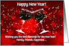 Happy New Year Wine and Blessings Humor Customizable Text card