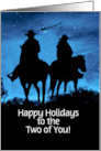 Happy Holidays Country Western To The Two of You Customizable card