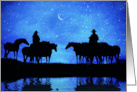 Cowboy Church Country Western Herd of Horses Cowgirl and Cowboy card