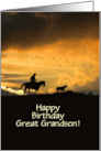 Great Grandson Happy Birthday Custom Front Cowboy and Steer card