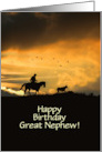 Great Nephew Happy Birthday with Cowboy and Steer Custom card
