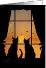 Miss You Two Cats in Window We Miss You card