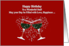 Dad Happy Birthday with Toasting Wine Glasses card