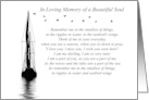 Remembrance of Death on Anniversary Spiritual with Sailboat and Birds card