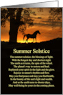 Summer Solstice Countryside with Beautiful Horse and Oak Tree in Sun card