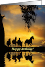 Birthday with Herd of Wild Horses Galloping from Across the Miles card