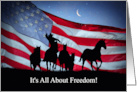 Happy Fourth of July Cowboy Country Western American Flag Horses card