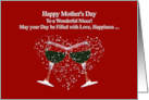 Niece Happy Mother’s Day Wine Humor Toasting Glasses card