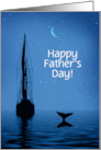 Fathers Day Sailboat on the Ocean Nautical Whales Tail Custom Front card
