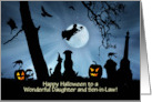 Daughter and Son In Law Halloween Cute Witch and Familiars Custom card