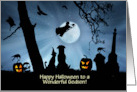 Godson Happy Halloween With Cute Animals and Pumpkins Custom card