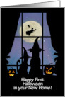 1st Halloween in New Home Dog and Cat Window Custom Cover card