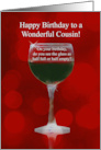 Cousin Birthday Funny Wine Cheers card