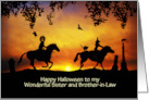 Sister and Brother in Law Cute Happy Halloween Wicked Couple Custom card