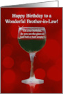 Brother in Law Funny Wine Themed Happy Birthday card