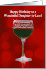 Daughter In Law Funny Wine Birthday card