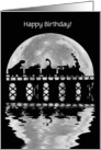 Happy Birthday Train and Dinosaurs Cute Boy’s Custom Happy Birthday card