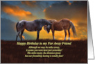 Friend Birthday from Across the Miles Far Away Horses and Cute Poem card