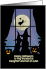 Happy Halloween Wonderful Daughter and Son In Law Cute Dogs Custom card