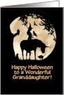 Granddaughter Happy Halloween Witch Familiars and Unicorn Custom card