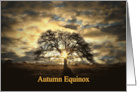 Fall Autumn Equinox with Oak Tree Clouds and Sunstar card